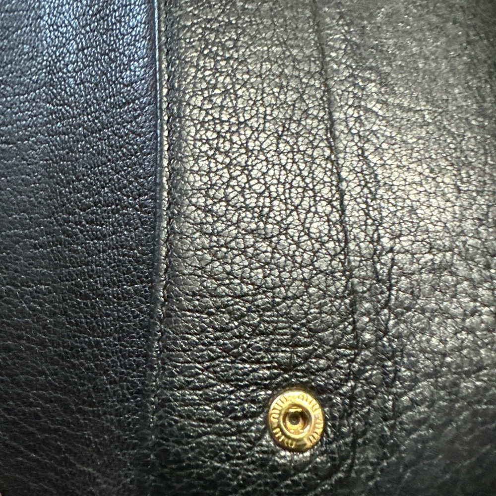 EUC Miu Miu Black and Gold Pebbled Leather Clutch - Picture 8 of 16